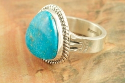 Genuine Kingman Turquoise Sterling Silver Ring